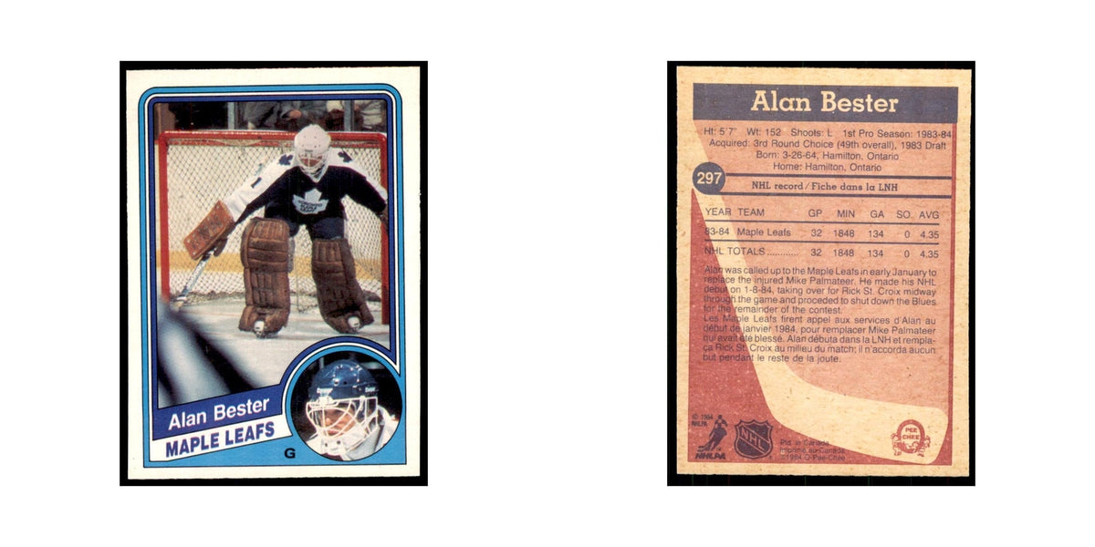 1984 O-Pee-Chee Allan Bester RC Toronto Maple Leafs #297