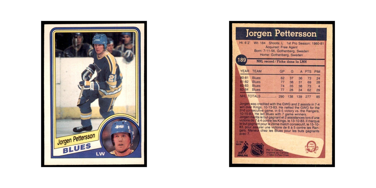 1984 O-Pee-Chee Jorgen Pettersson St. Louis Blues #189