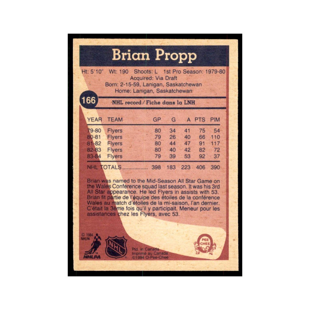 1984 O-Pee-Chee Brian Propp Philadelphia Flyers #166
