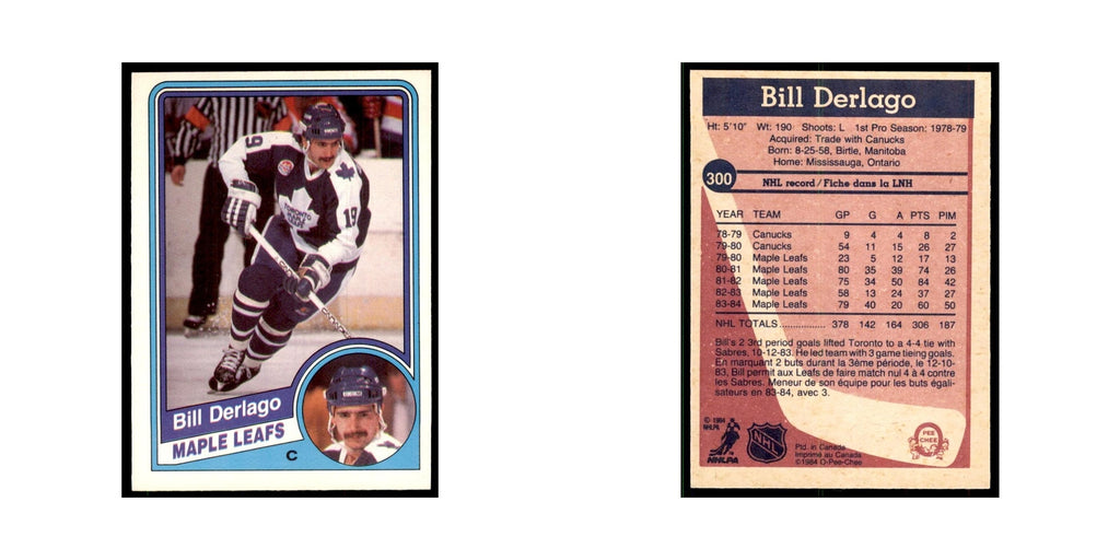 1984 O-Pee-Chee Bill Derlago Toronto Maple Leafs #300