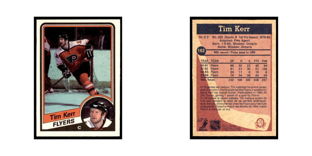1984 O-Pee-Chee Tim Kerr Philadelphia Flyers #162