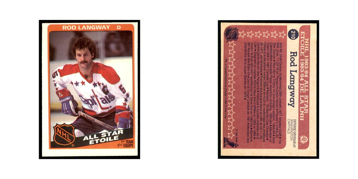 1984 O-Pee-Chee Rod Langway Washington Capitals #210