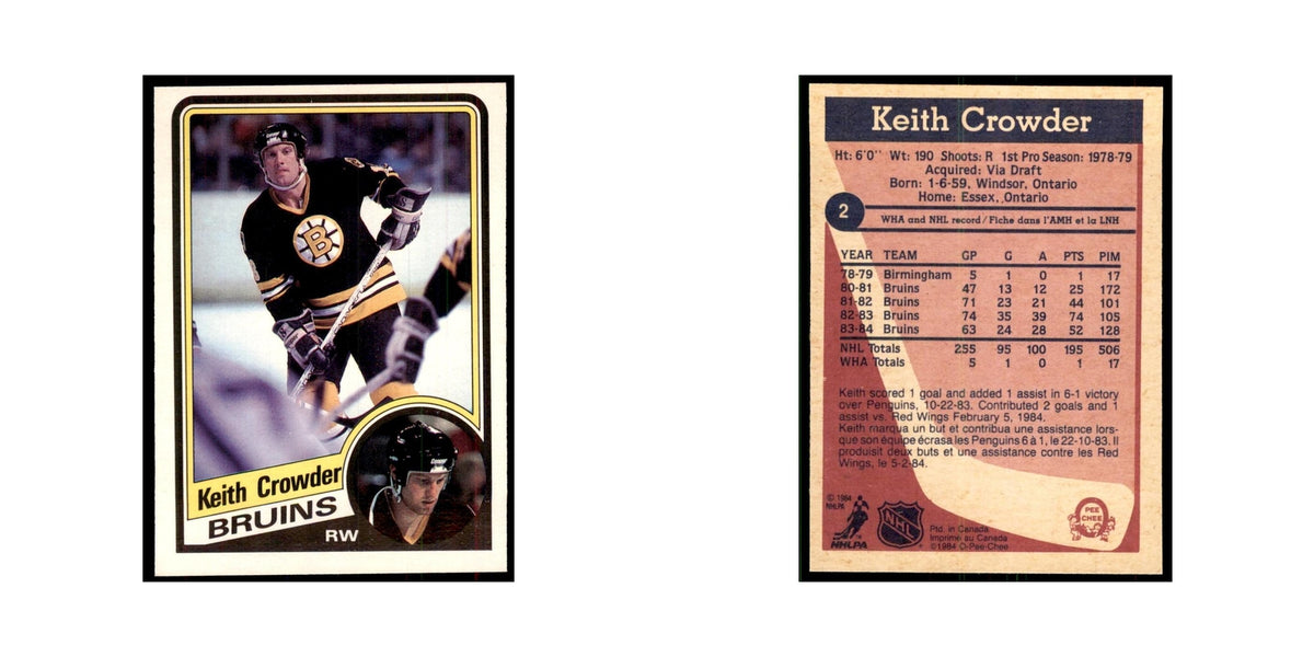 1984 O-Pee-Chee Keith Crowder Boston Bruins #2