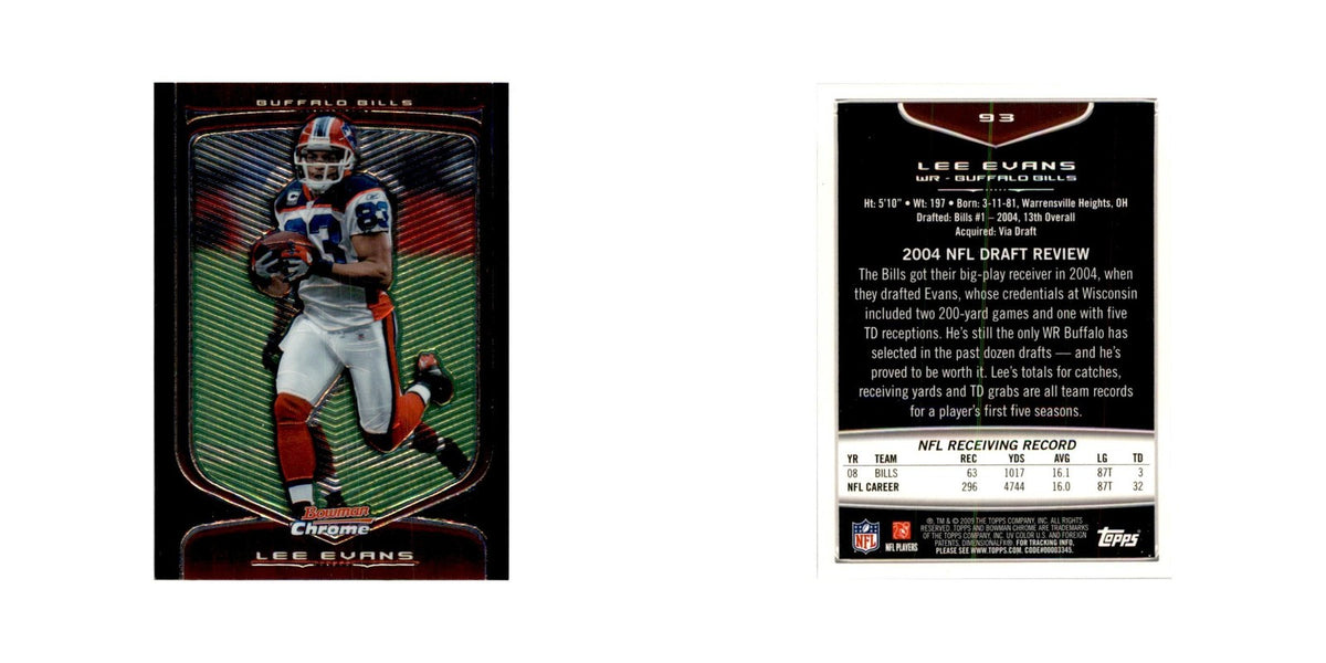 2009 Bowman Chrome Lee Evans Football Cards #93.0