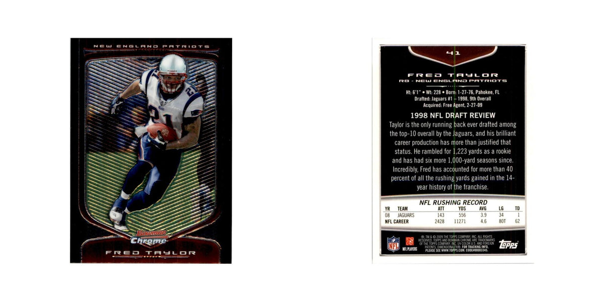 2009 Bowman Chrome Fred Taylor Football Cards #41.0