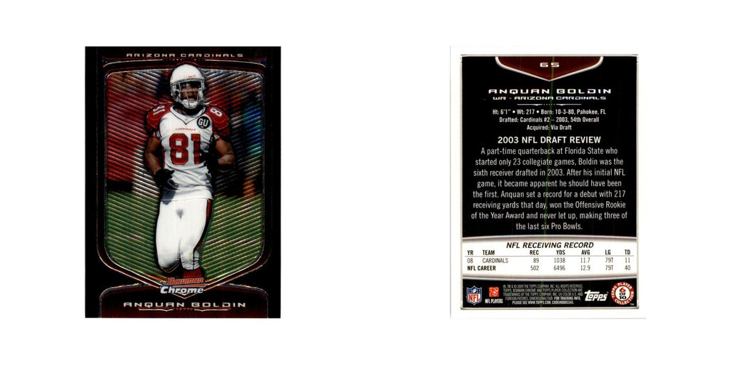 2009 Bowman Chrome Anquan Boldin Football Cards #65.0
