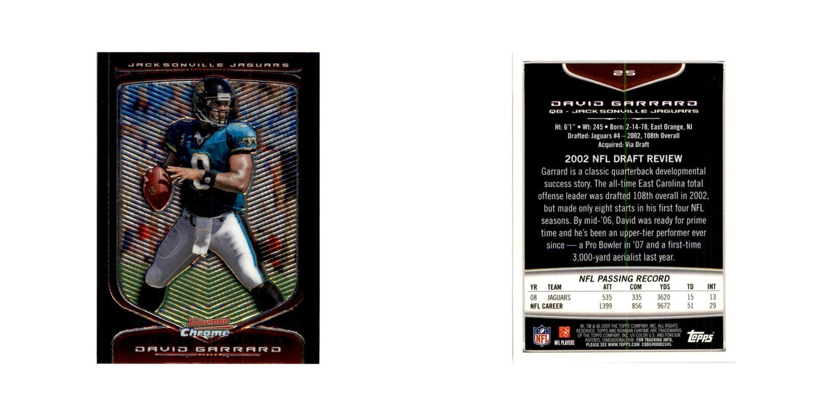 2009 Bowman Chrome David Garrard Football Cards #25.0