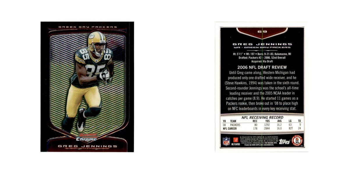 2009 Bowman Chrome Greg Jennings Football Cards #69.0