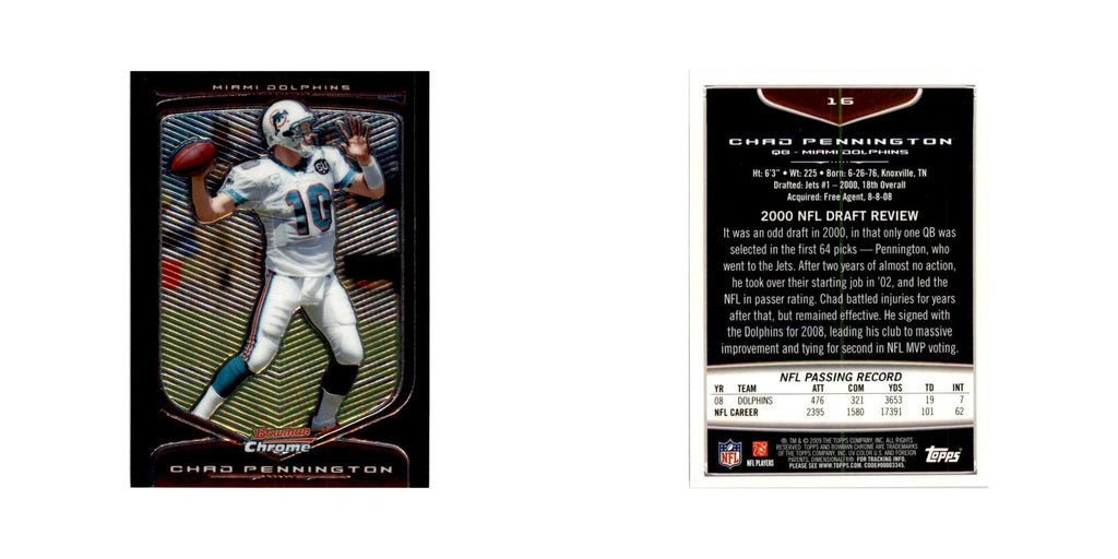 2009 Bowman Chrome Chad Pennington Football Cards #16.0