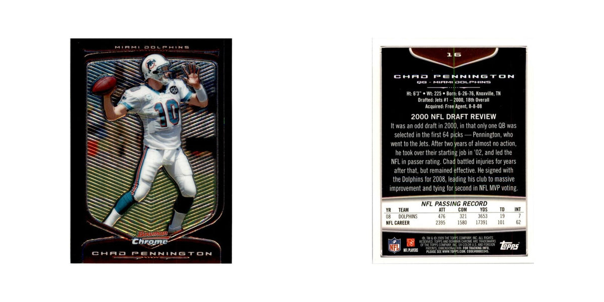 2009 Bowman Chrome Chad Pennington Football Cards #16.0