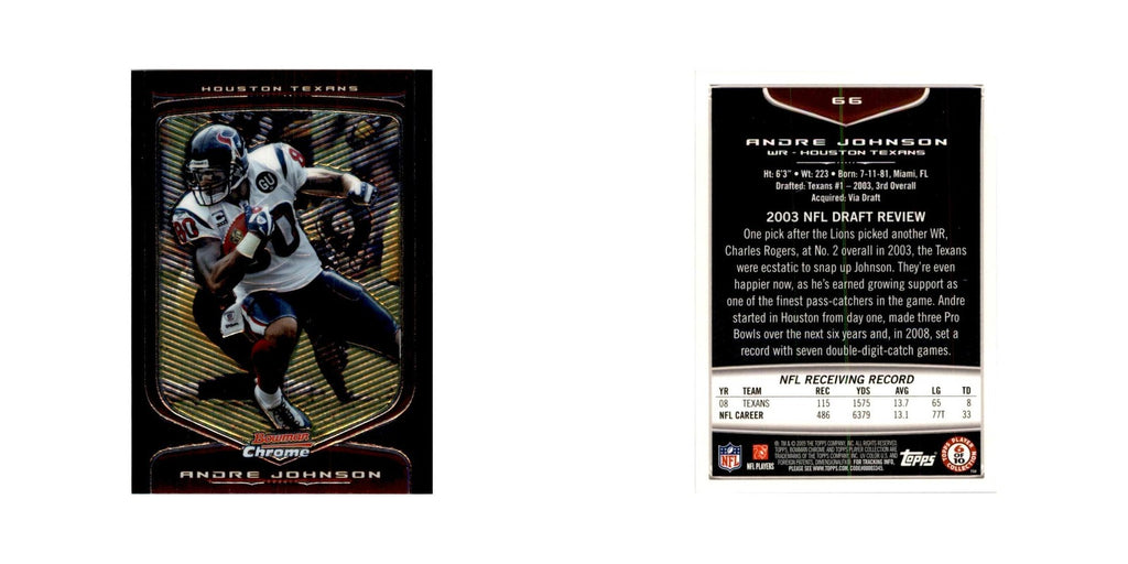 2009 Bowman Chrome Andre Johnson Football Cards #66.0