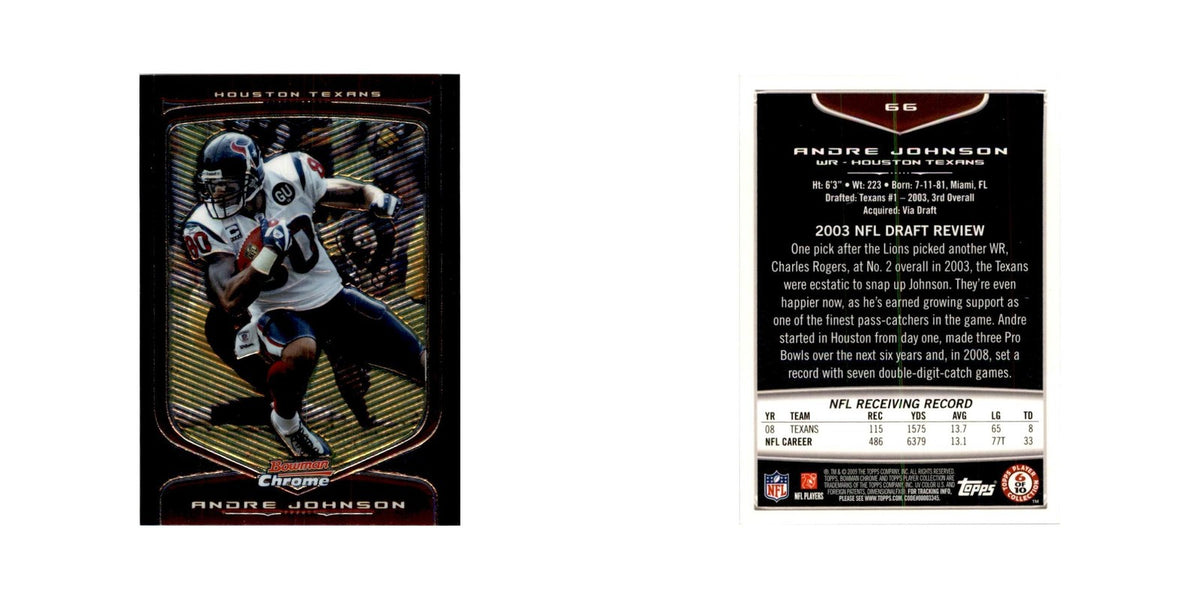 2009 Bowman Chrome Andre Johnson Football Cards #66.0