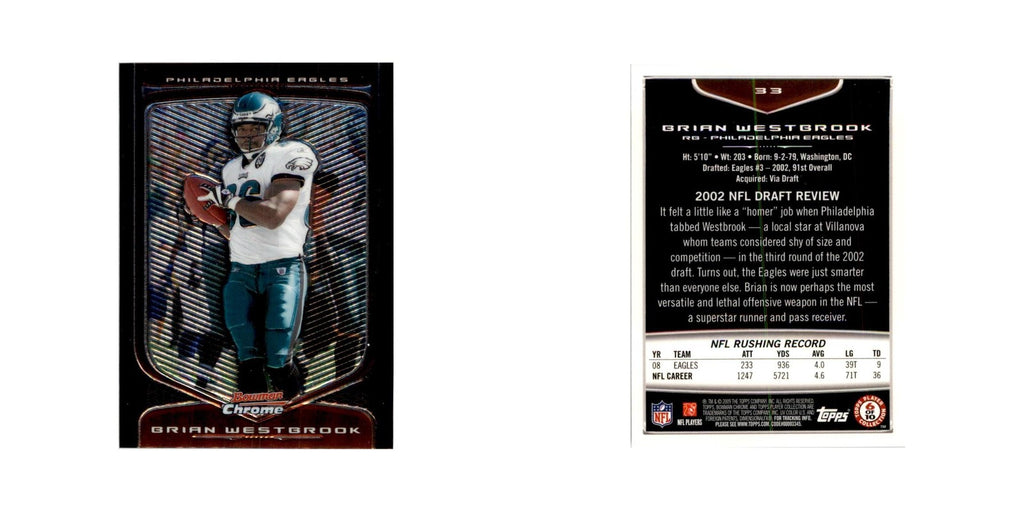 2009 Bowman Chrome Brian Westbrook Football Cards #33.0