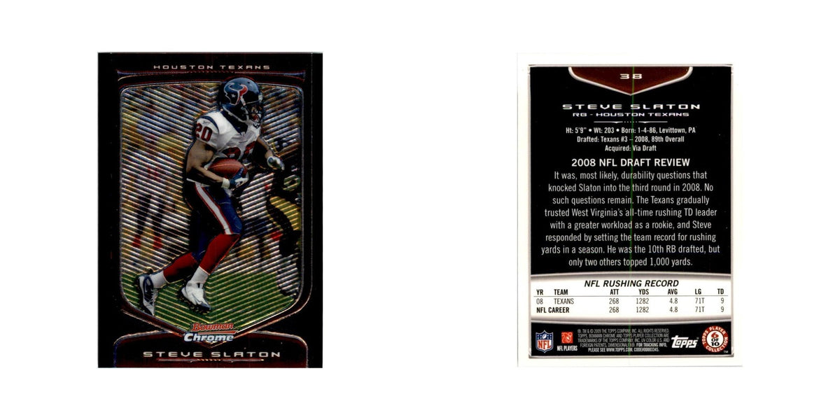 2009 Bowman Chrome Steve Slaton Football Cards #38.0