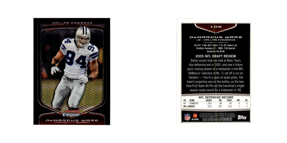 2009 Bowman Chrome Demarcus Ware Football Cards #106.0