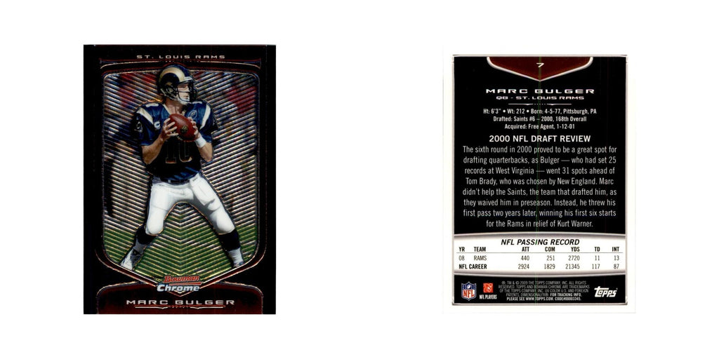 2009 Bowman Chrome Marc Bulger Football Cards #7.0