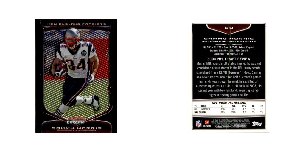 2009 Bowman Chrome Sammy Morris Football Cards #60.0