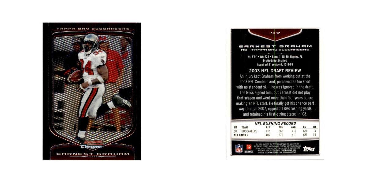 2009 Bowman Chrome Earnest Graham Football Cards #47.0