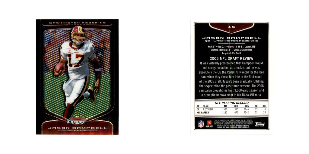 2009 Bowman Chrome Jason Campbell Football Cards #15.0