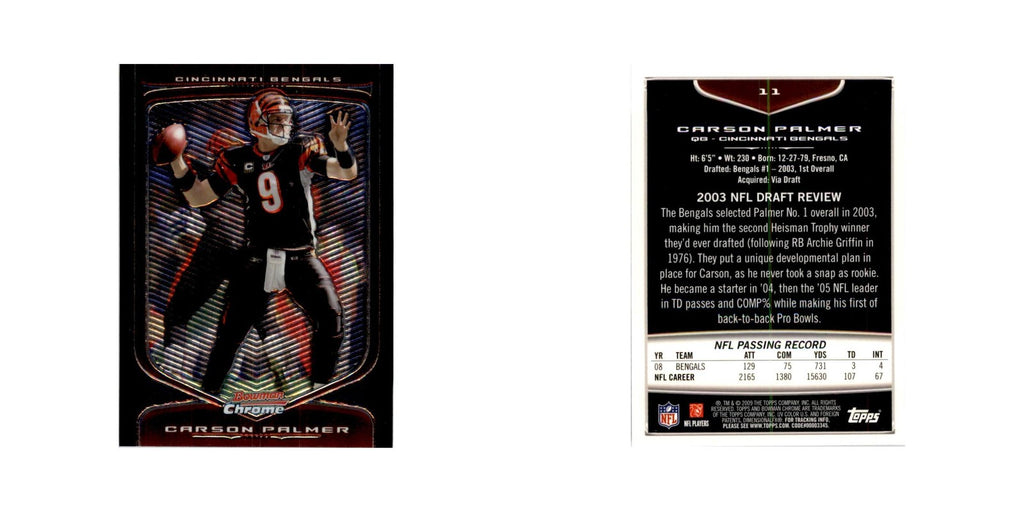 2009 Bowman Chrome Carson Palmer Football Cards #11.0