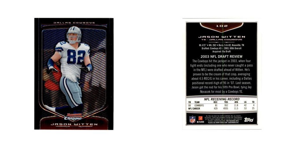 2009 Bowman Chrome Jason Witten Football Cards #102.0