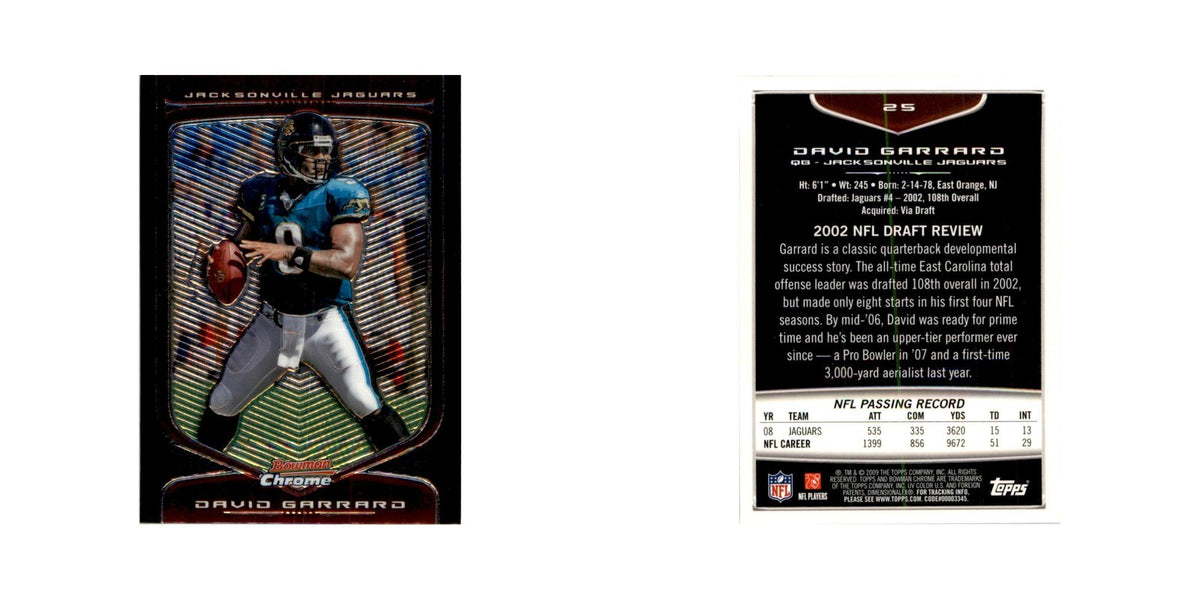 2009 Bowman Chrome David Garrard Football Cards #25.0