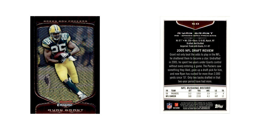 2009 Bowman Chrome Ryan Grant Football Cards #50.0