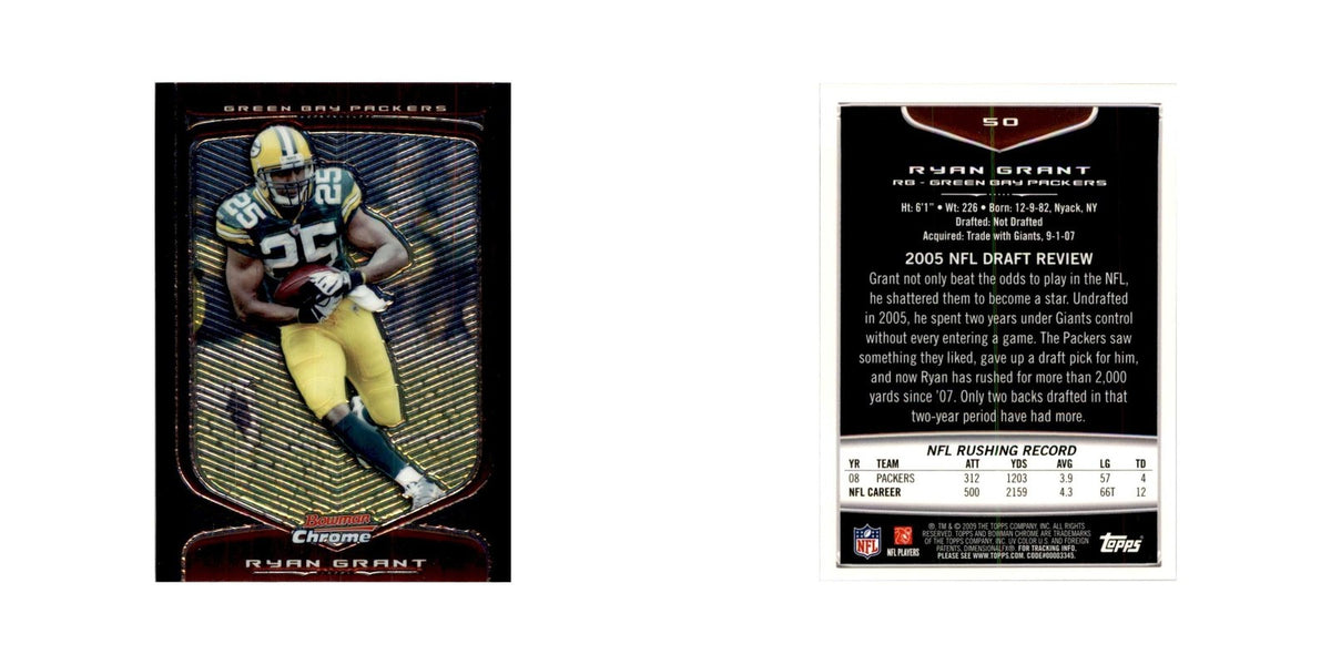 2009 Bowman Chrome Ryan Grant Football Cards #50.0