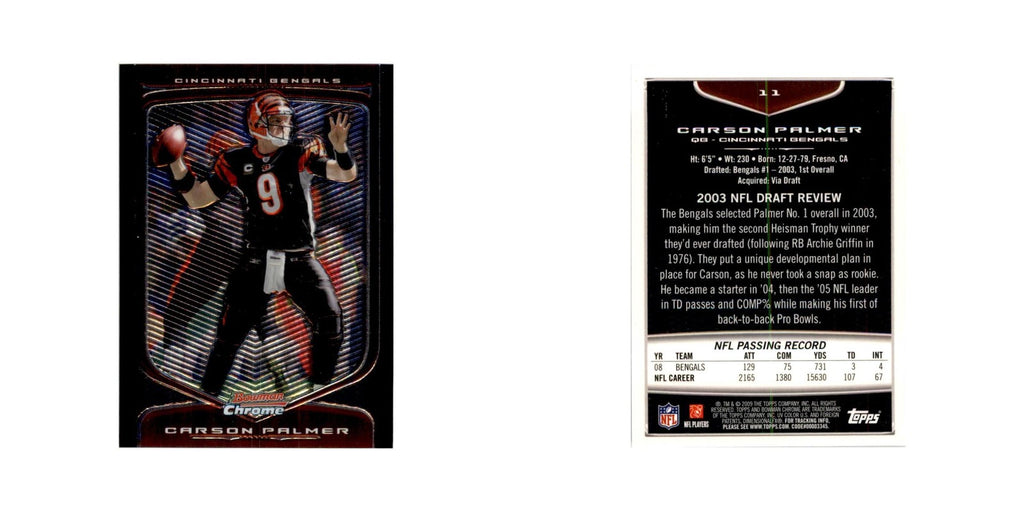 2009 Bowman Chrome Carson Palmer Football Cards #11.0