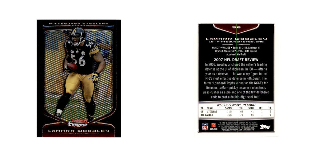 2009 Bowman Chrome LaMarr Woodley Football Cards #58.0