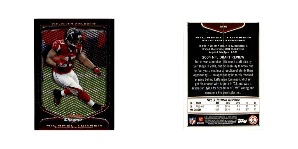 2009 Bowman Chrome Michael Turner Football Cards #36.0