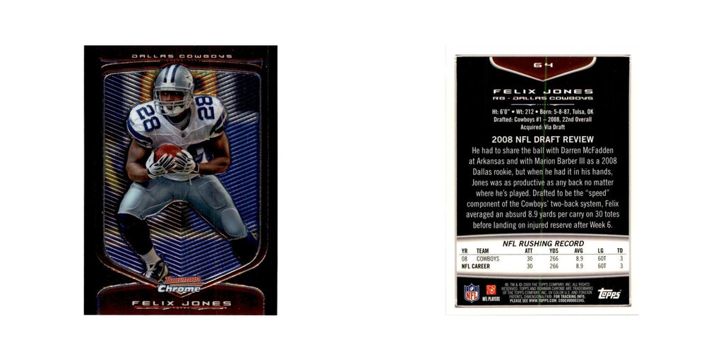 2009 Bowman Chrome Felix Jones Football Cards #64.0