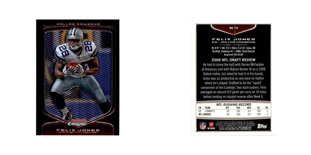 2009 Bowman Chrome Felix Jones Football Cards #64.0
