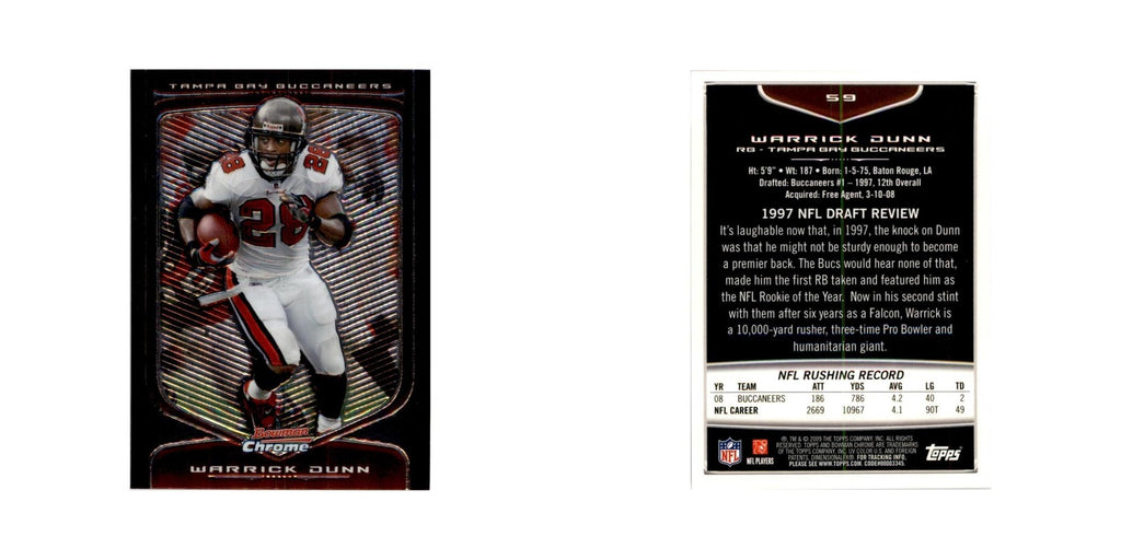 2009 Bowman Chrome Warrick Dunn Football Cards #59.0
