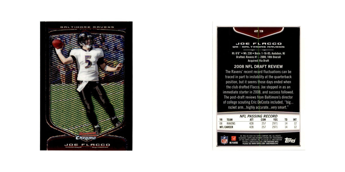 2009 Bowman Chrome Joe Flacco Football Cards #23.0