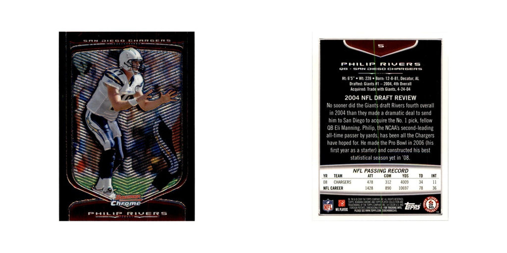 2009 Bowman Chrome Philip Rivers Football Cards #5.0