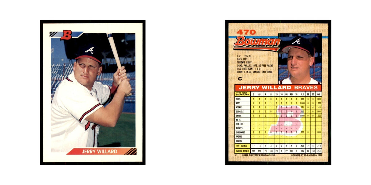 1992 Bowman Jerry Willard Baseball Cards #470