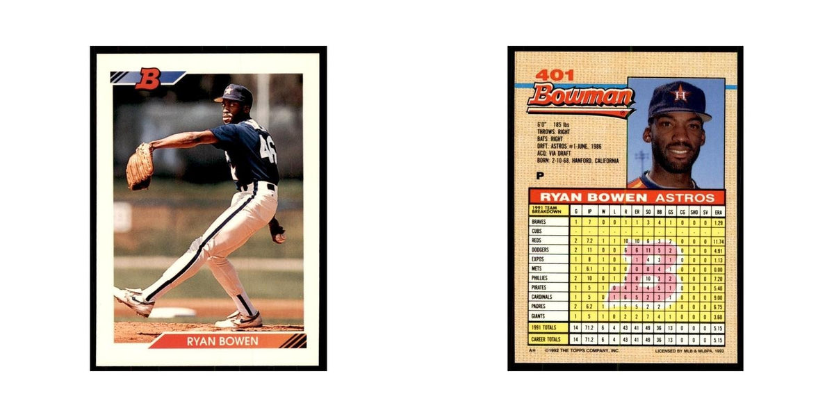 1992 Bowman Ryan Bowen Baseball Cards #401