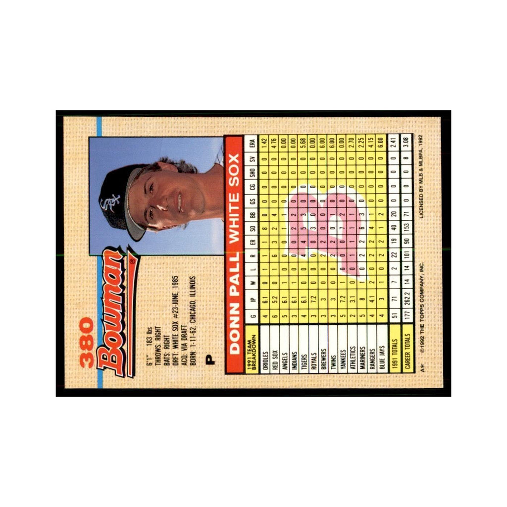 1992 Bowman Donn Pall Baseball Cards #380