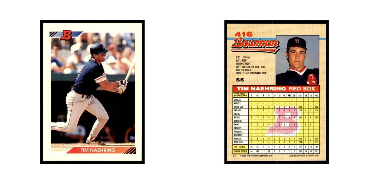 1992 Bowman Tim Naehring Baseball Cards #416