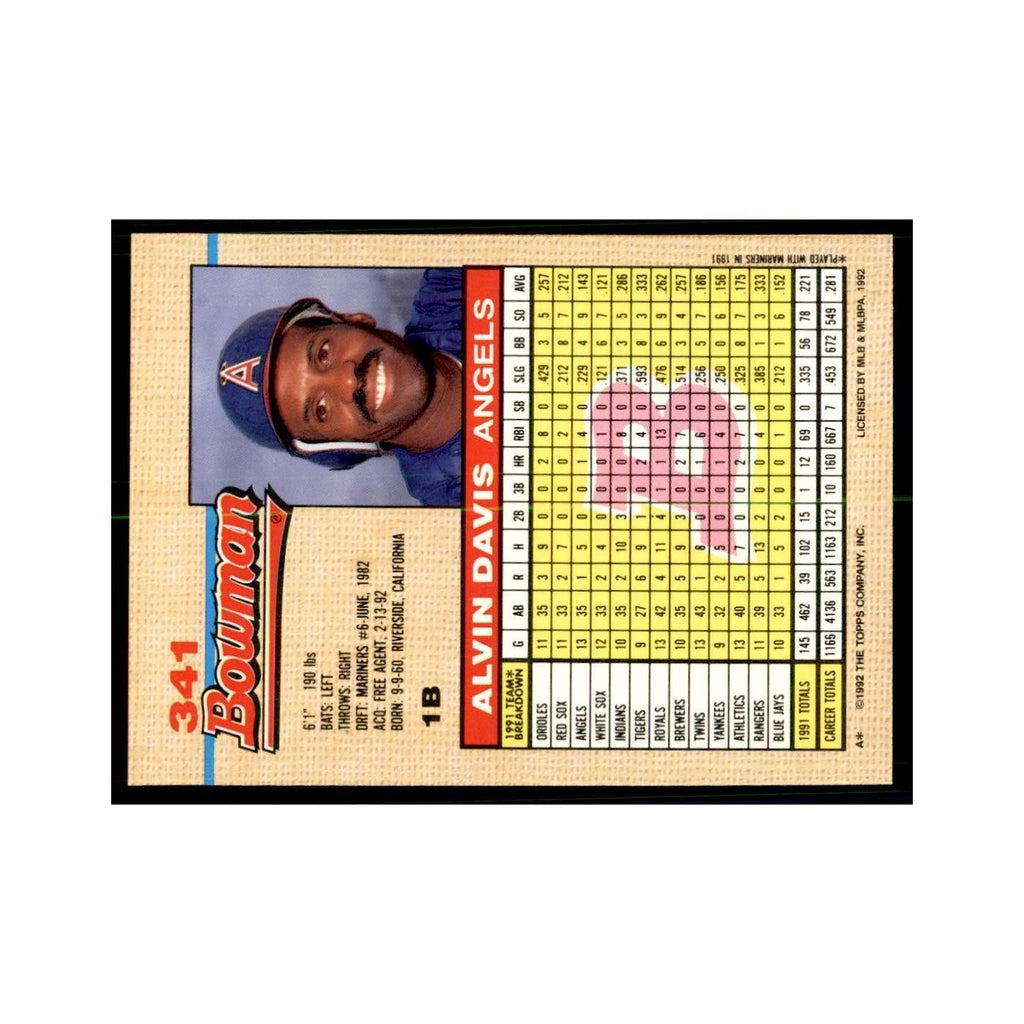 1992 Bowman Alvin Davis Baseball Cards #341