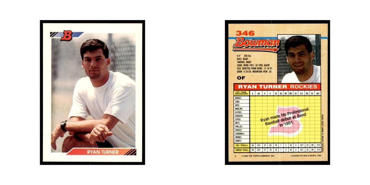 1992 Bowman Ryan Turner Baseball Cards #346