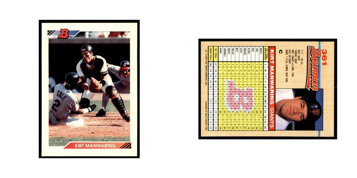 1992 Bowman Kirt Manwaring Baseball Cards #361
