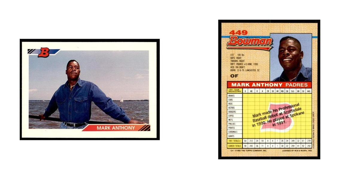 1992 Bowman Mark Anthony Baseball Cards #449
