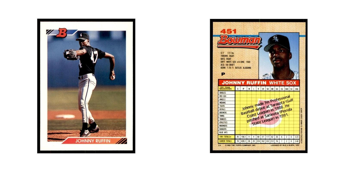 1992 Bowman Johnny Ruffin Baseball Cards #451