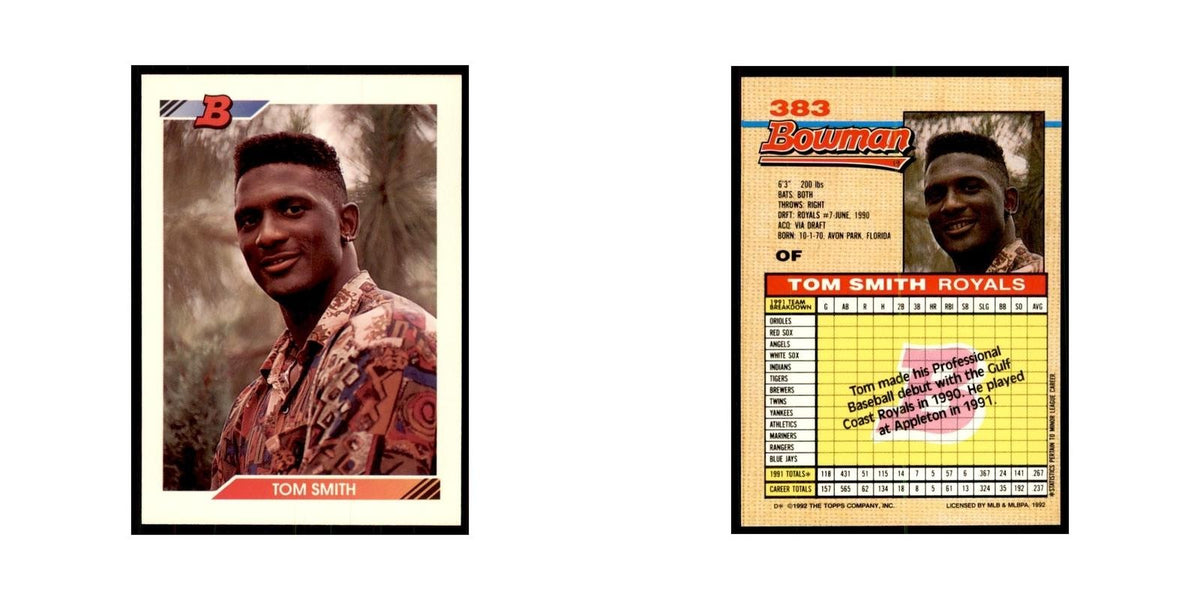 1992 Bowman Tom Smith Baseball Cards #383