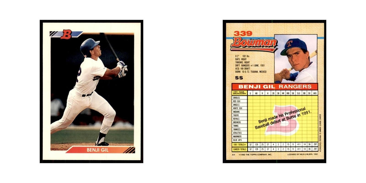 1992 Bowman Benji Gil Baseball Cards #339