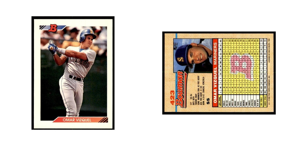 1992 Bowman Omar Vizquel Baseball Cards #423