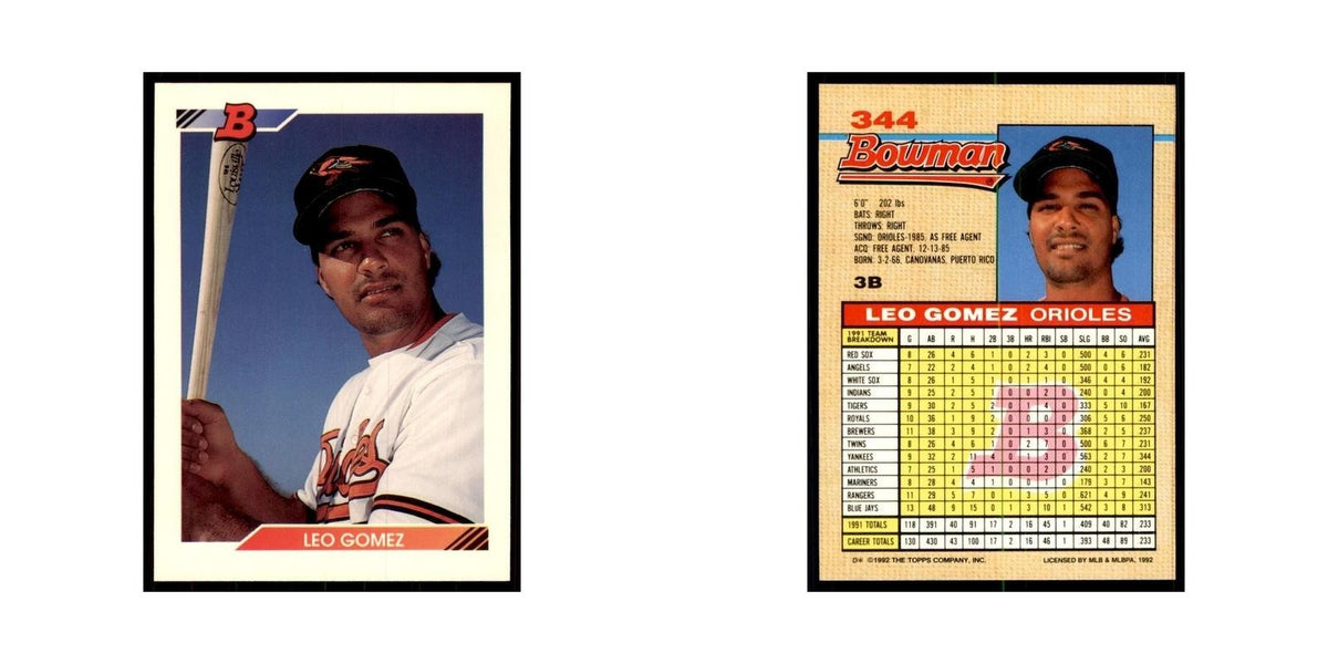 1992 Bowman Leo Gomez Baseball Cards #344