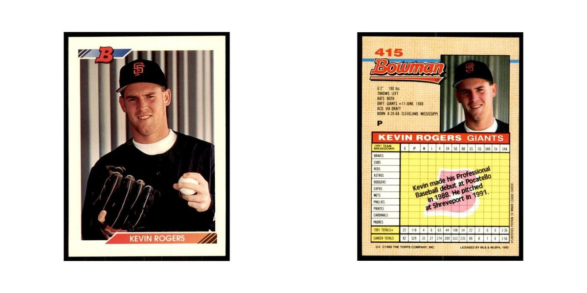 1992 Bowman Kevin Rogers Baseball Cards #415